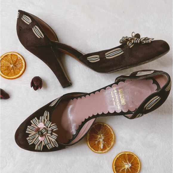 Moschino Shoes - Moschino Vintage Cheap Chic Shoes Pumps Dorsay Ribbon Bow Brown Retro Y2K